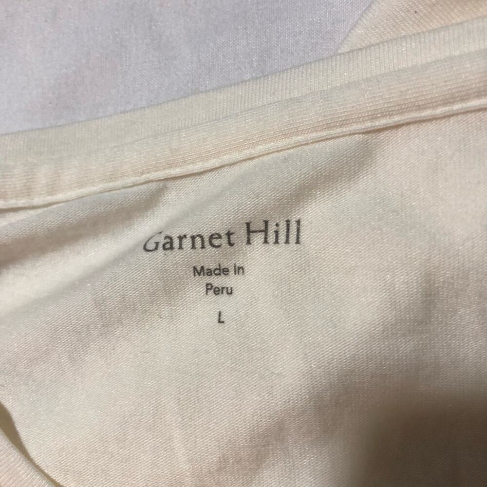 Garnet hill organic pima cotton blend cream classic tshirts lot of 2 womens L - Picture 4 of 8